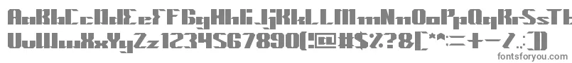 MACHINE GUN-fontti – harmaat kirjasimet valkoisella taustalla