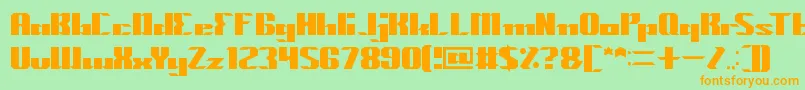 MACHINE GUN Font – Orange Fonts on Green Background