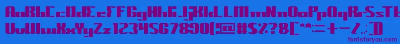 MACHINE GUN Font – Purple Fonts on Blue Background