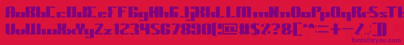 Więcej informacji o czcionce MACHINE GUN Czcionka MACHINE GUN – fioletowe czcionki na czerwonym tle