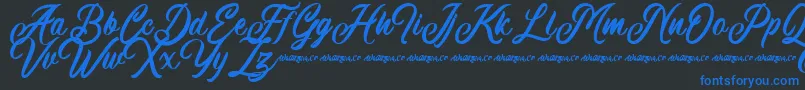 Machineat Demo Font – Blue Fonts on Black Background