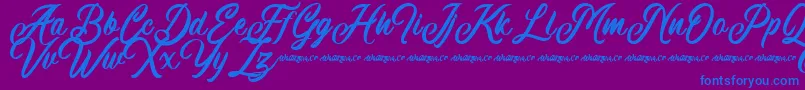 Machineat Demo Font – Blue Fonts on Purple Background