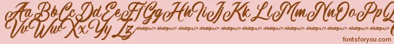 Machineat Demo-Schriftart – Braune Schriften auf rosa Hintergrund