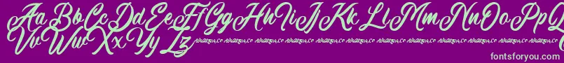 Machineat Demo Font – Green Fonts on Purple Background