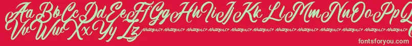 Machineat Demo Font – Green Fonts on Red Background