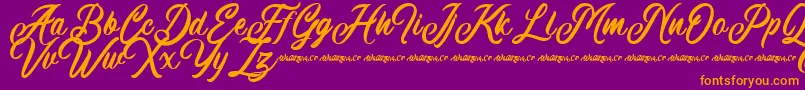 Machineat Demo Font – Orange Fonts on Purple Background