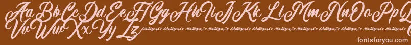 Machineat Demo Font – Pink Fonts on Brown Background