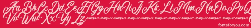 Machineat Demo Font – Pink Fonts on Red Background