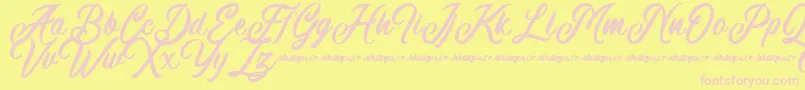 Machineat Demo Font – Pink Fonts on Yellow Background