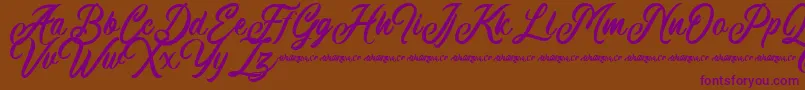 Machineat Demo Font – Purple Fonts on Brown Background