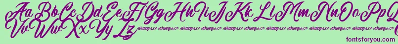 Machineat Demo Font – Purple Fonts on Green Background