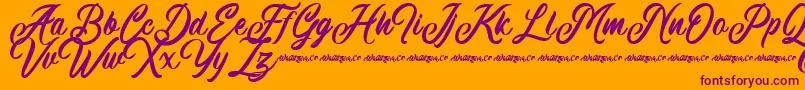 Machineat Demo Font – Purple Fonts on Orange Background