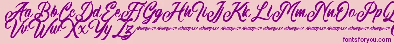 Machineat Demo Font – Purple Fonts on Pink Background