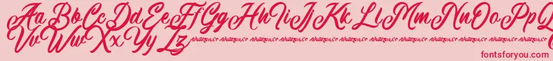 Machineat Demo Font – Red Fonts on Pink Background