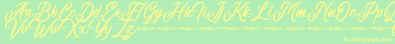 Machineat Demo Font – Yellow Fonts on Green Background