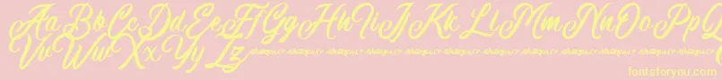 Machineat Demo-Schriftart – Gelbe Schriften auf rosa Hintergrund