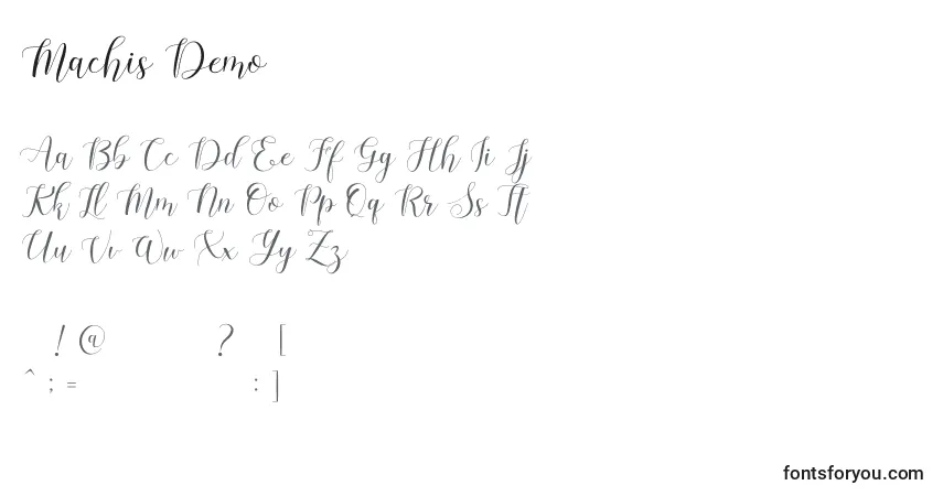 Schriftart Machis Demo – Alphabet, Zahlen, spezielle Symbole