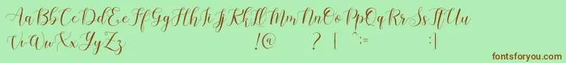 Machis Demo Font – Brown Fonts on Green Background