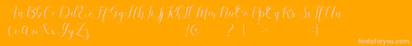 Machis Demo-Schriftart – Rosa Schriften auf orangefarbenem Hintergrund