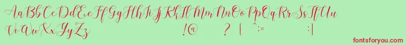 Machis Demo Font – Red Fonts on Green Background