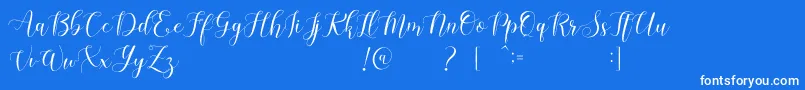 Machis Demo-Schriftart – Weiße Schriften auf blauem Hintergrund