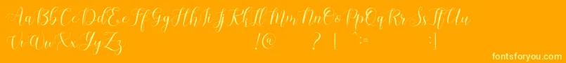 Machis Demo Font – Yellow Fonts on Orange Background