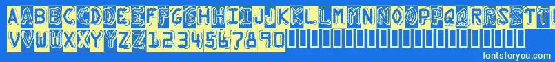 Dymogb Font – Yellow Fonts on Blue Background