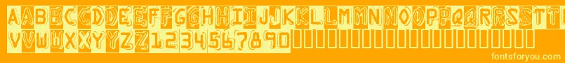 Dymogb Font – Yellow Fonts on Orange Background