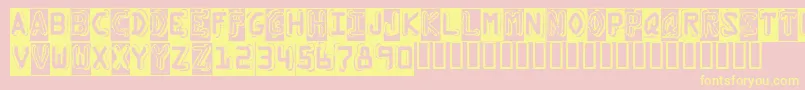 Dymogb Font – Yellow Fonts on Pink Background