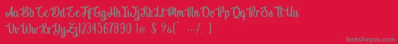 Macho Barista   Personal Use-Schriftart – Graue Schriften auf rotem Hintergrund