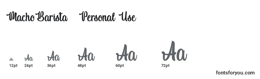 Macho Barista   Personal Use Font Sizes