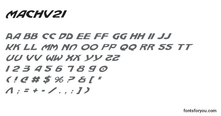 Schriftart Machv2i (133171) – Alphabet, Zahlen, spezielle Symbole