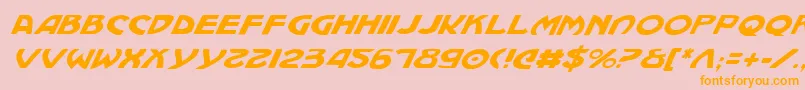 Machv2i Font – Orange Fonts on Pink Background