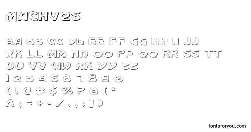 A fonte Machv2s (133172) – alfabeto, números, caracteres especiais
