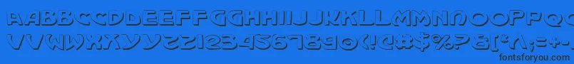 Machv2s Font – Black Fonts on Blue Background