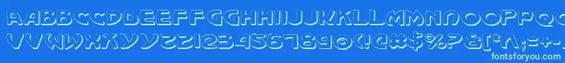 Machv2s Font – Green Fonts on Blue Background