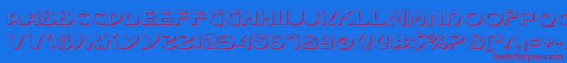 Machv2s Font – Red Fonts on Blue Background