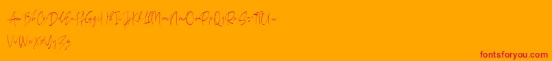 MackleScript Regular DEMO Font – Red Fonts on Orange Background