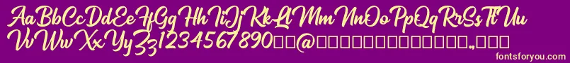 Mackless Script Font – Yellow Fonts on Purple Background