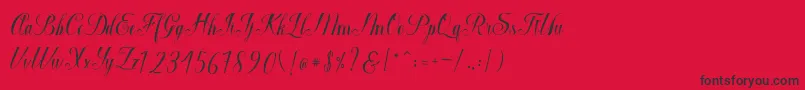 フォントMacrofhyllya Script – 赤い背景に黒い文字