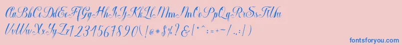 Шрифт Macrofhyllya Script – синие шрифты на розовом фоне