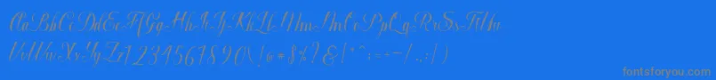 Fonte Macrofhyllya Script – fontes cinzas em um fundo azul