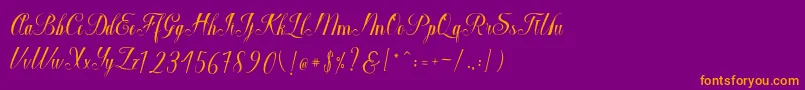 Police Macrofhyllya Script – polices orange sur fond violet