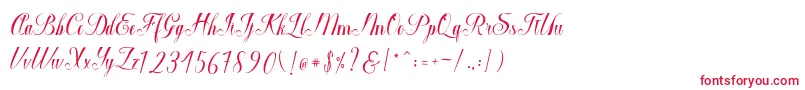 フォントMacrofhyllya Script – 白い背景に赤い文字