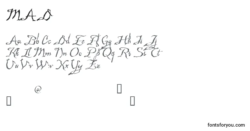 A fonte MAD      (133177) – alfabeto, números, caracteres especiais