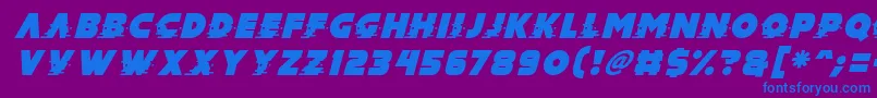 Mad Hacker Italic Font – Blue Fonts on Purple Background