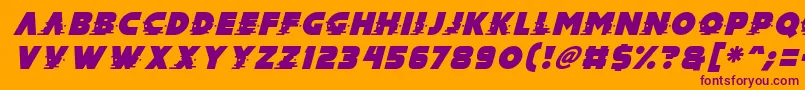 Mad Hacker Italic Font – Purple Fonts on Orange Background