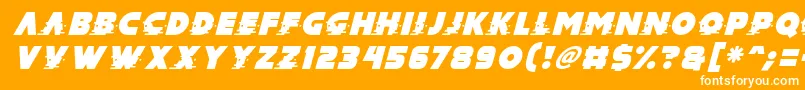 Mad Hacker Italic Font – White Fonts on Orange Background