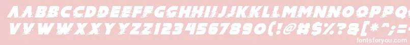 Mad Hacker Italic Font – White Fonts on Pink Background