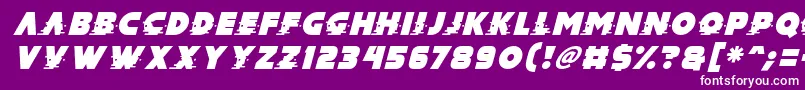 Mad Hacker Italic Font – White Fonts on Purple Background